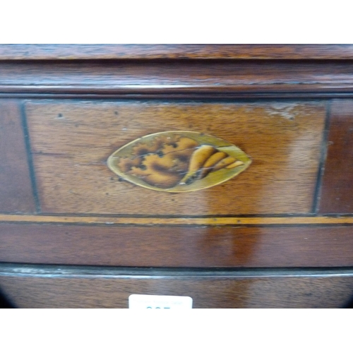 337 - Georgian inlaid mahogany corner cabinet.