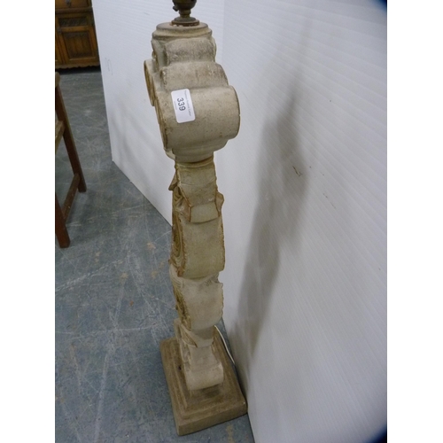 339 - Studio pottery-style floor lamp.