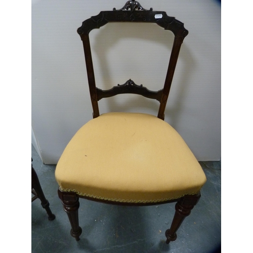 345 - Edwardian inlaid bedroom chair and a Victorian chair.  (2)