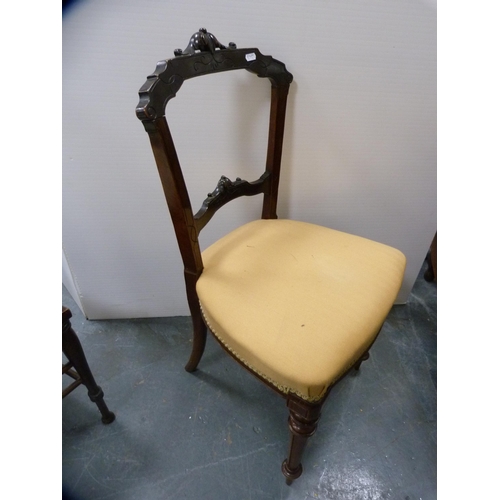 345 - Edwardian inlaid bedroom chair and a Victorian chair.  (2)