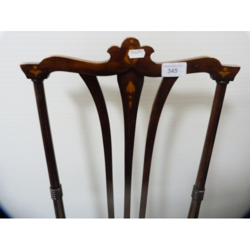 345 - Edwardian inlaid bedroom chair and a Victorian chair.  (2)