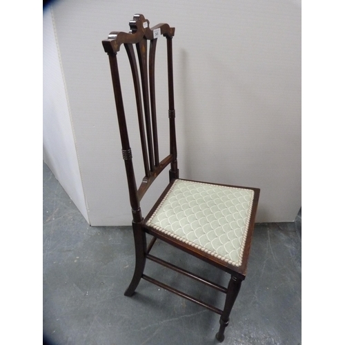 345 - Edwardian inlaid bedroom chair and a Victorian chair.  (2)