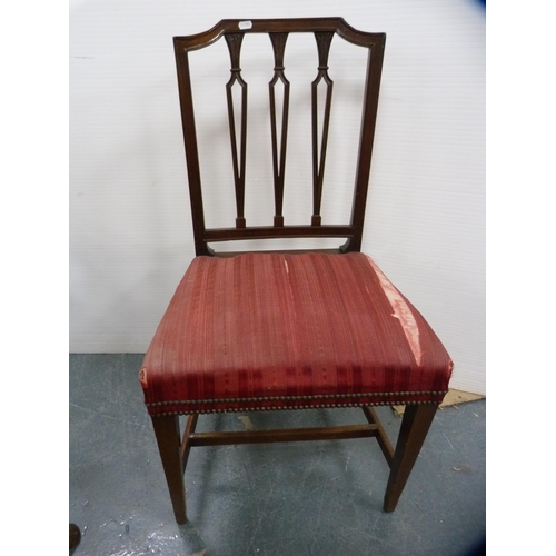 374 - Antique Chippendale-style chair on pad feet, and a similar Hepplewhite-style chair.  (2)