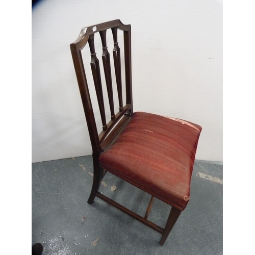 374 - Antique Chippendale-style chair on pad feet, and a similar Hepplewhite-style chair.  (2)