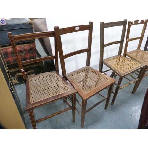 375 - Two pairs of inlaid bedroom chairs and two others.  (6)