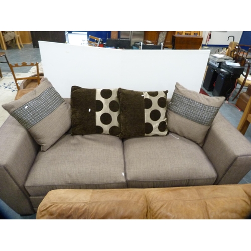 380 - Modern two-seat sofa bed with scatter cushions.