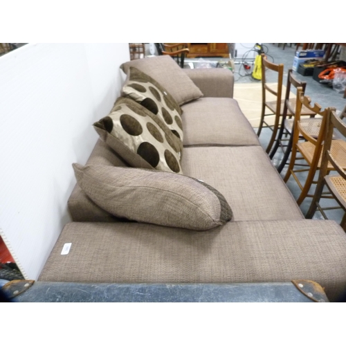 380 - Modern two-seat sofa bed with scatter cushions.