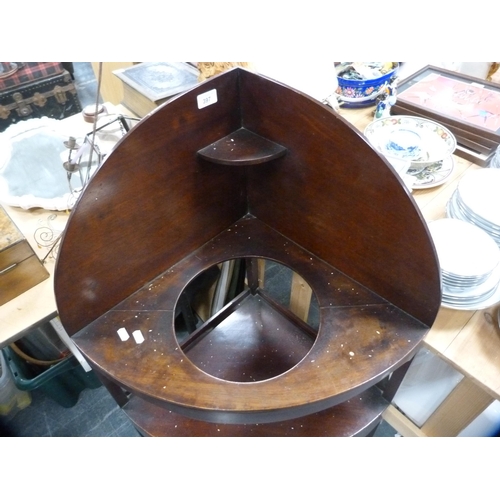 397 - Edwardian mahogany corner wash stand.