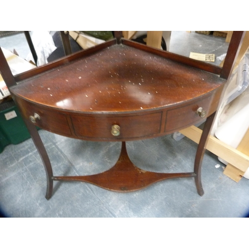 397 - Edwardian mahogany corner wash stand.