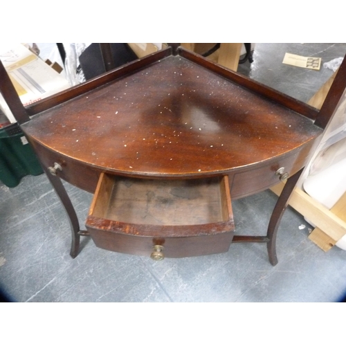 397 - Edwardian mahogany corner wash stand.