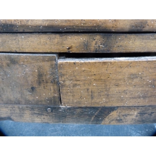 398 - Antique hall seat (a/f with woodworm damage).