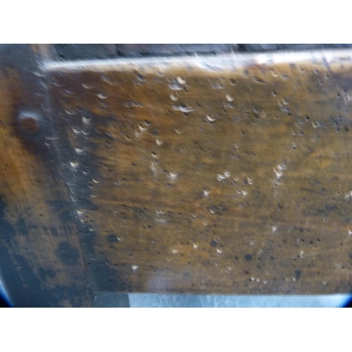 398 - Antique hall seat (a/f with woodworm damage).