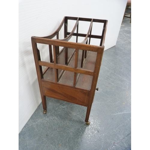 417 - Inlaid mahogany magazine rack.