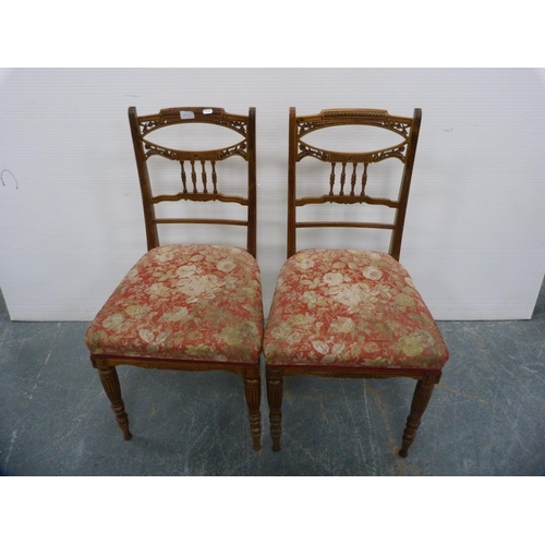 419 - Mahogany elbow chair and a pair of Edwardian parlour chairs.  (3)