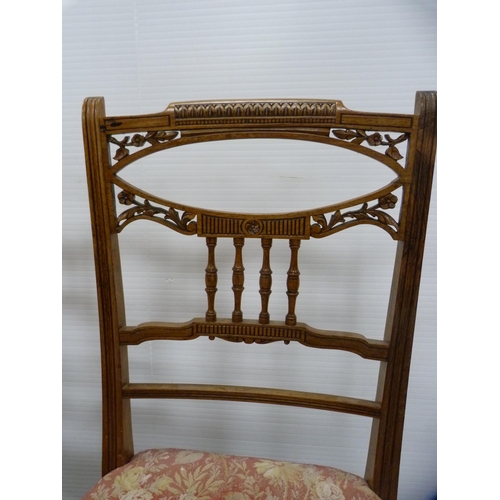 419 - Mahogany elbow chair and a pair of Edwardian parlour chairs.  (3)