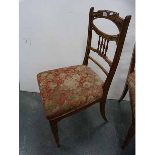 419 - Mahogany elbow chair and a pair of Edwardian parlour chairs.  (3)