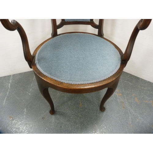 419 - Mahogany elbow chair and a pair of Edwardian parlour chairs.  (3)