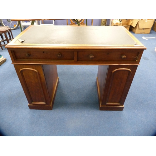 420 - Victorian mahogany pedestal desk.