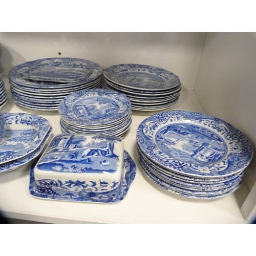 66 - Extensive collection of Spode and Copeland Spode blue and white including tureen and cover, plates, ... 