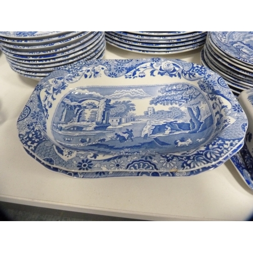 66 - Extensive collection of Spode and Copeland Spode blue and white including tureen and cover, plates, ... 