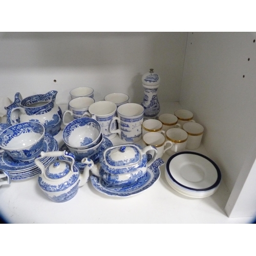 66 - Extensive collection of Spode and Copeland Spode blue and white including tureen and cover, plates, ... 