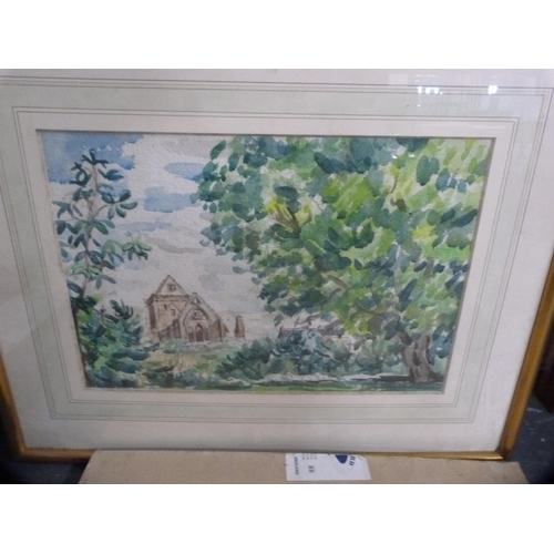 72 - Group of pictures to include an oil on board by John Tolly of a seascape, three watercolours, group ... 