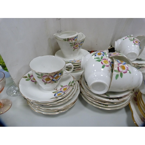 78 - Floral decorated part tea set and a Rosina 'Queens' part tea set.