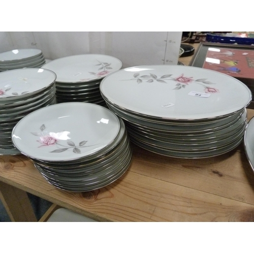 84 - Noritake 'Rosemarie' floral decorated part dinner set.