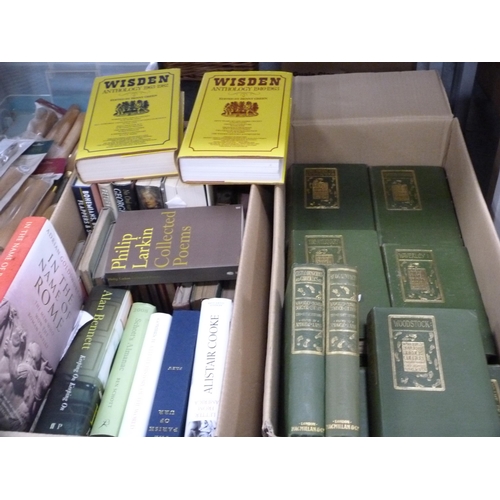 90 - Two cartons containing books including Waverley novels (Border Edition) edited by Edward Lang, Phili... 