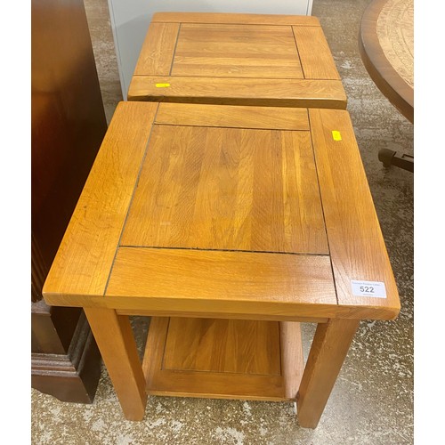 522 - Pair of oak square side tables