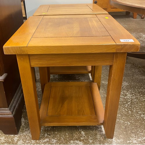 522 - Pair of oak square side tables