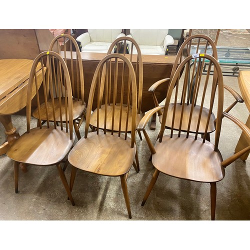 496 - Ecrol drop leaf table ,6 chairs & dresser