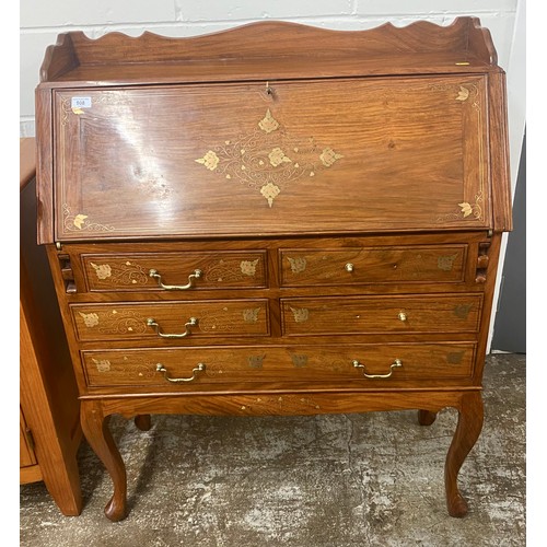 508 - Brass inlaid writing bureau