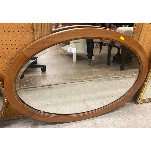 517 - Oak rectangular mirror & oval mirror