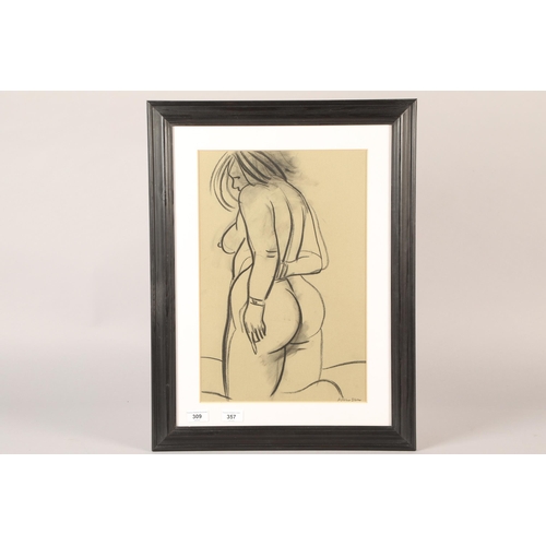 357 - Peter Howson OBE (Scottish Born 1958) ARR Charcoal on paper, signed 'Standing Female Nude Study' 45c... 