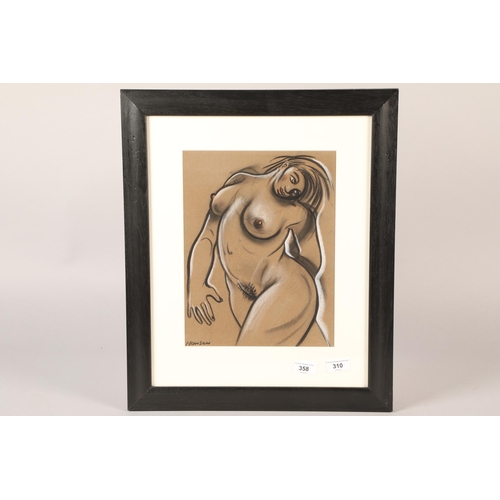 358 - Peter Howson OBE (Scottish Born 1958) ARR 'Female Nude Study' Framed mixed media, signed 32cm X 24cm