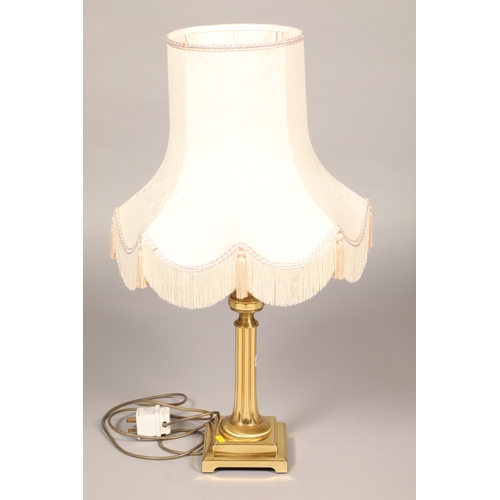 422 - Brass table lamp & shade