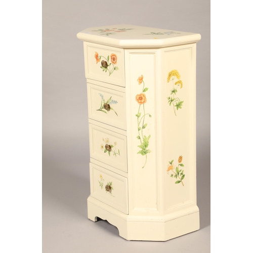 431 - Modern floral four drawer chest