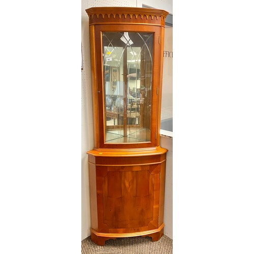 462 - Yew corner cabinet