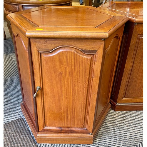 420 - Pair of Cherrywood hexagonal side cabinets