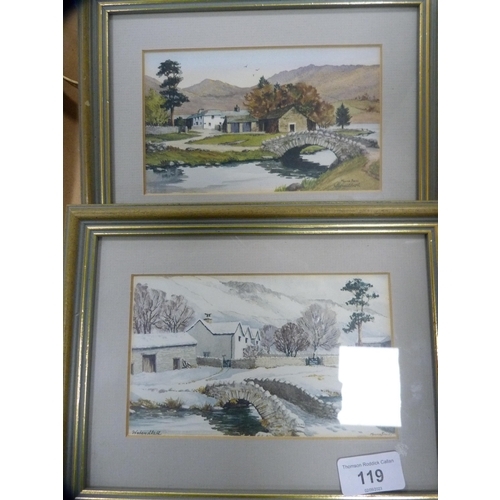 119 - The Inadequate Bandage, framed print after William Russell Flint, two framed watercolours, barometer... 