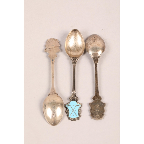 125 - Three silver golf medal spoons40 grams