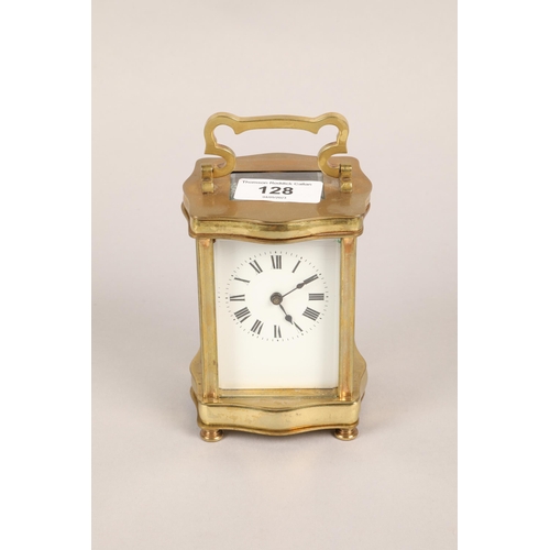 128 - French brass carriage clock 