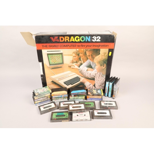 401 - Dragon 32 Computer in box with a selection of games