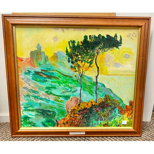 334 - Eight various copies of impressionist paintings on board in frames (8)