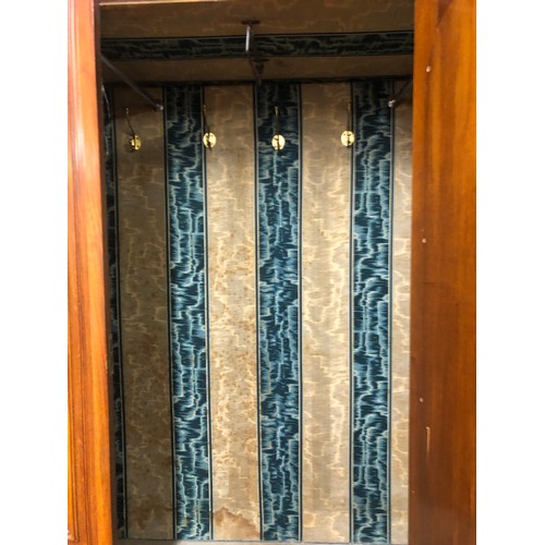 498 - Edwardian mirror door wardrobe with matching chest