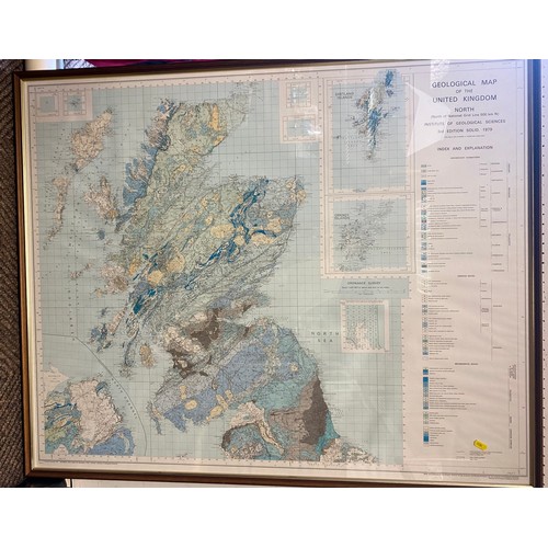 317 - Large quantity of framed pictures including large framed Geological Map of the Clyde, one of the Nor... 