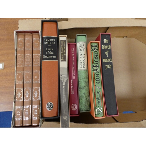 303 - Folio Society.  Defoe Tour Through Great Britain. 3 vols. in slip case; also 6 others in s... 