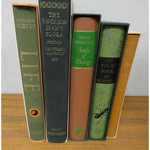 304 - Folio Society.  Botany, Science, etc. 5 vols. in slip cases.