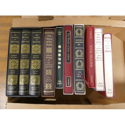 310 - Folio Society.  Robert Burton, The Anatomy of Melancholy. 3 vols. in slip case; also 7 others in sli... 